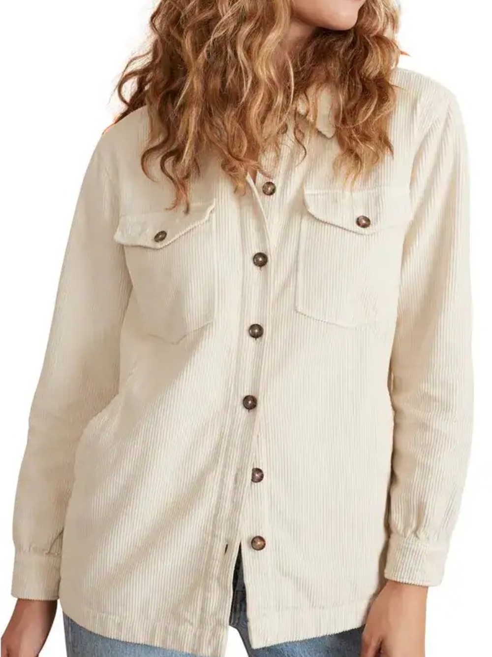Denver Hayes Cream Corduroy Utility Jacket